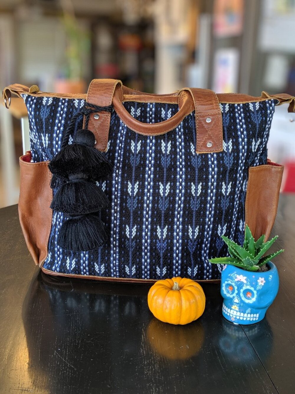 Nena and Co. Original convertible day bag with brocade design